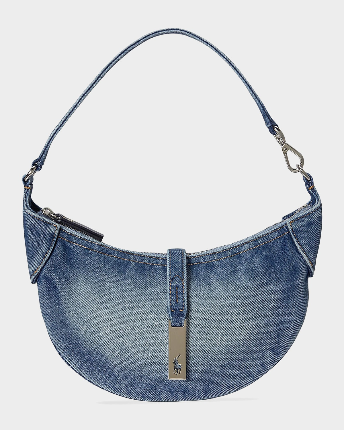 Polo ID Mini Cotton Denim Shoulder Bag | Neiman Marcus