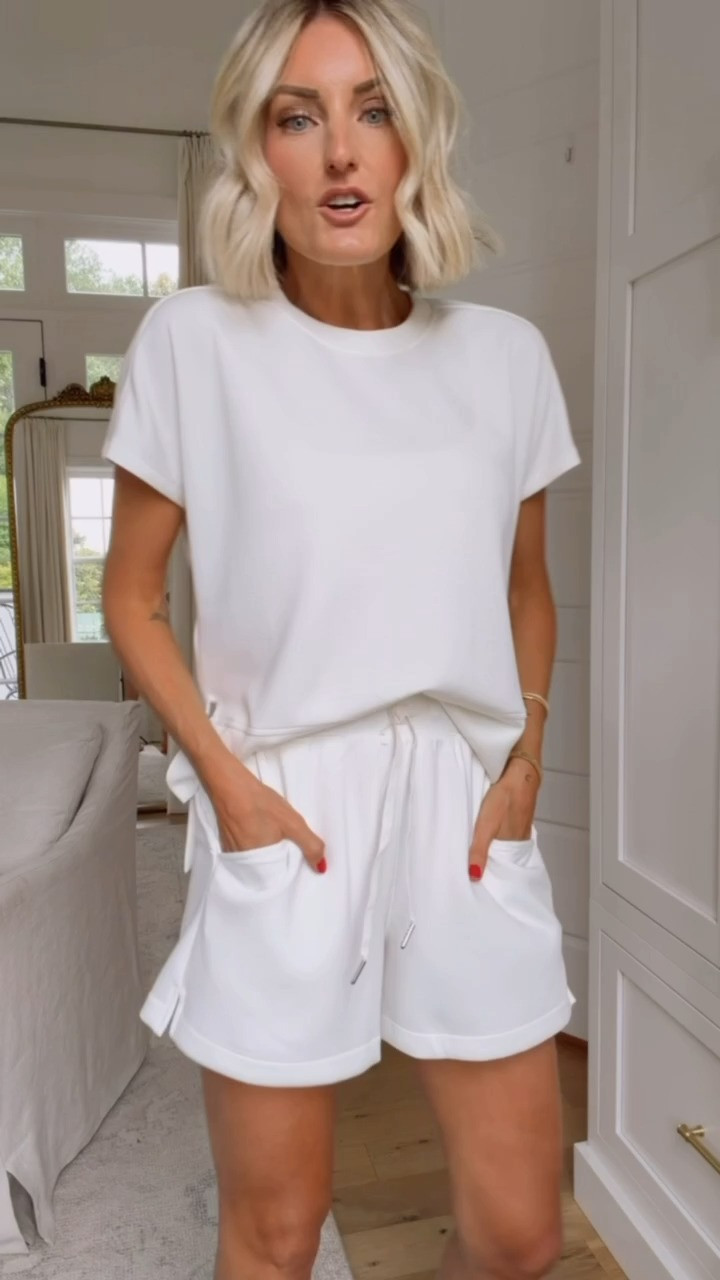 Love this matching set for the summer! This would even be a great top to wear with denim shorts or jeans! Wearing S! Use code BRITTANYXSPANX for 15% off your first order!

Loverly Grey, Spanx, matching set, loungewear, elevated basics, closet staples, travel outfit, summer outfit 

 #LTKSeasonal