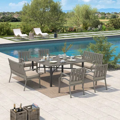 Azur Square 8 - Person Outdoor Dining Set With Sunbrella® Cushions | Wayfair North America