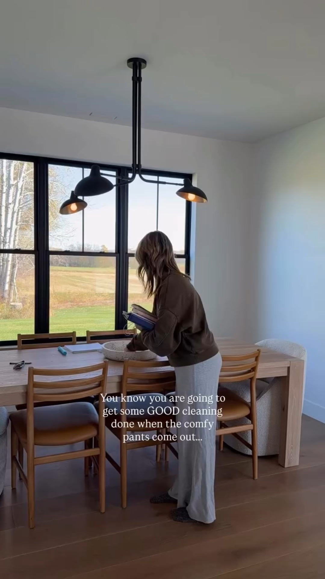 You know you are going to get some GOOD cleaning done when the comfy pants come out…..