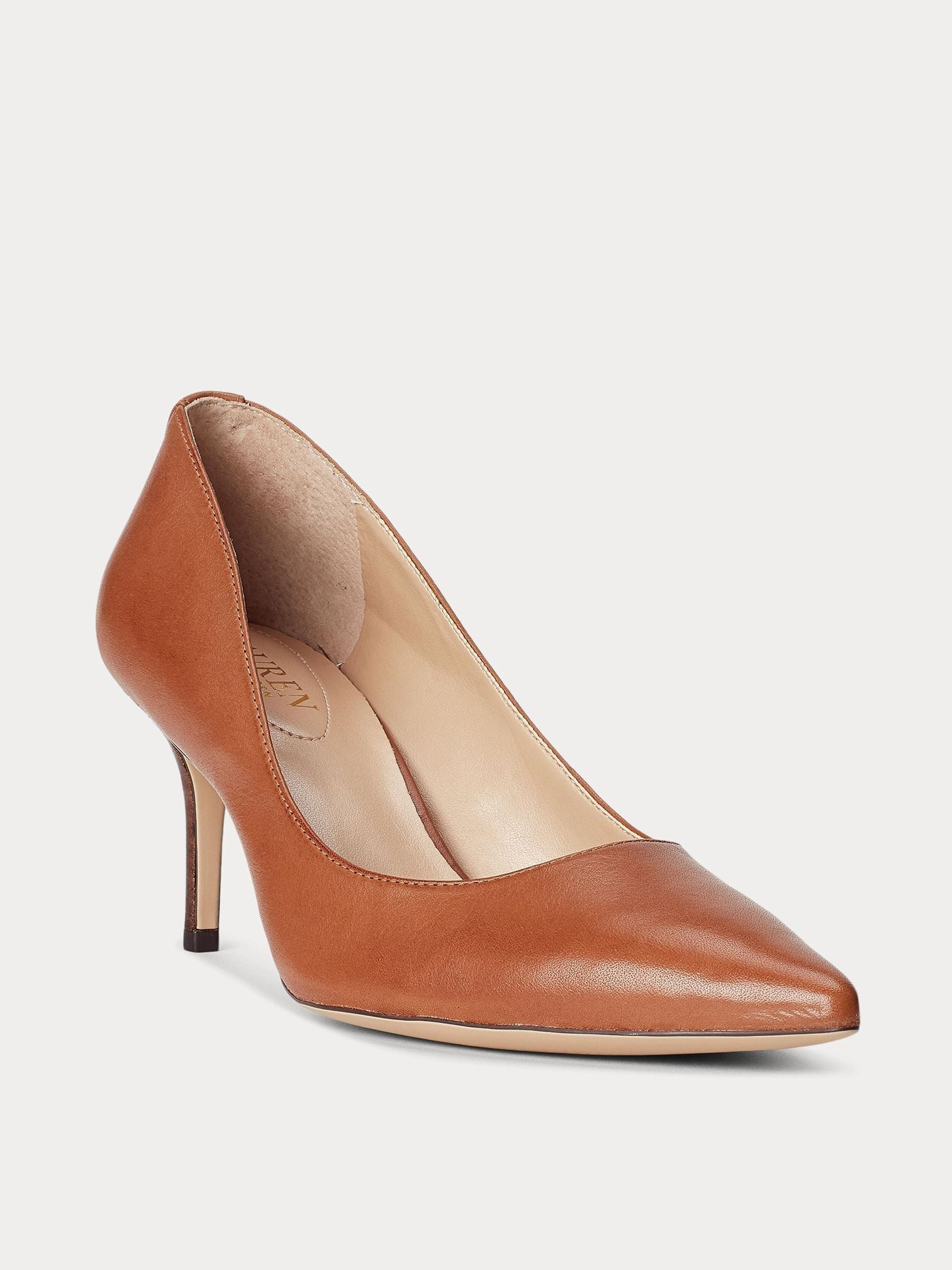 Lauren Ralph Lauren Lauren Ralph Lauren Tan Brown Lanette Leather Heels | Next US