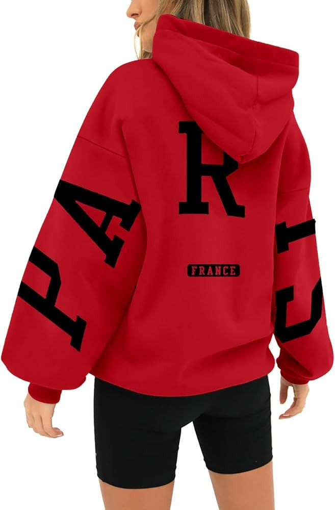 BLUBUKLKUN Paris Sweatshirt Youth Hoodies for Women Long Sleeve Oversized Fall Fashion 2023 Hoode... | Amazon (US)