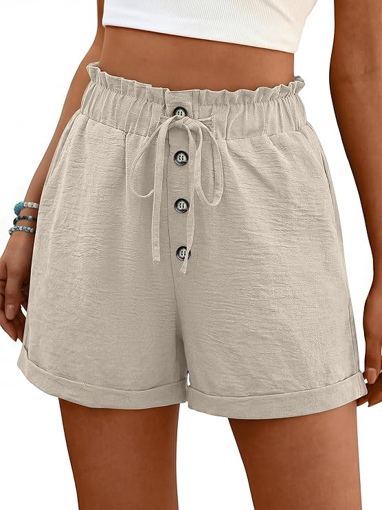 ANRABESS Womens Shorts Casual Summer High Waisted Elastic Drawstring Comfy Lounge Wide Leg Short ... | Amazon (US)