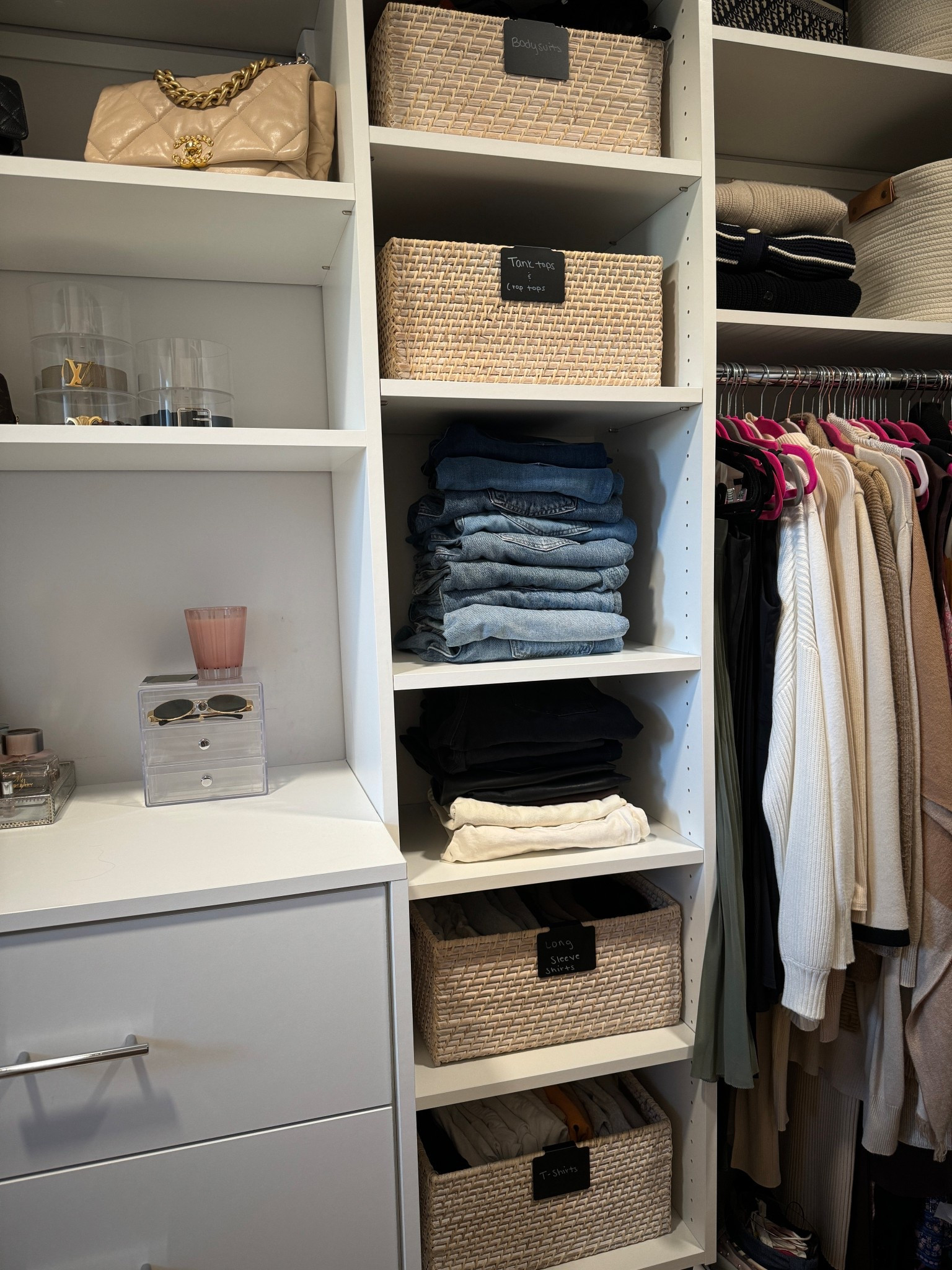  Closet organization. These are the best baskets for closet organizing! 