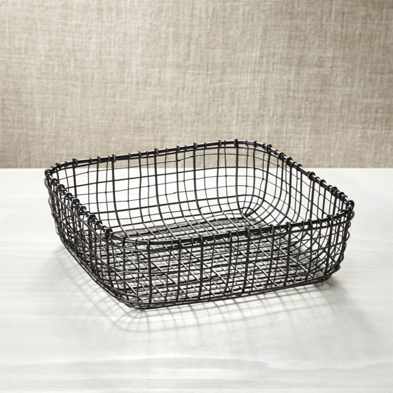 Bendt Iron Square Basket + Reviews | Crate & Barrel | Crate & Barrel