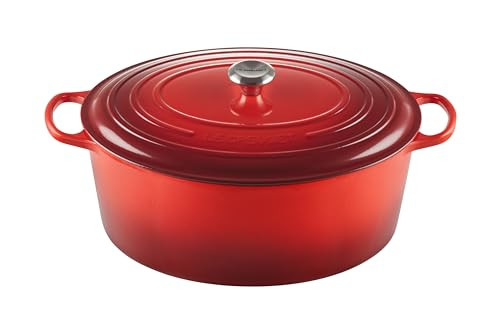 Le Creuset Enameled Cast Iron Signature Oval Dutch Oven, 15.5 qt., Cerise | Amazon (US)