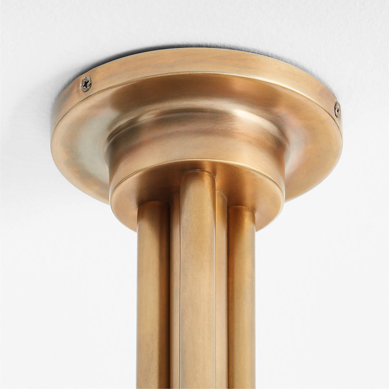 Olia Brass Metal Semi-Flush Mount Light 63" + Reviews | Crate & Barrel | Crate & Barrel