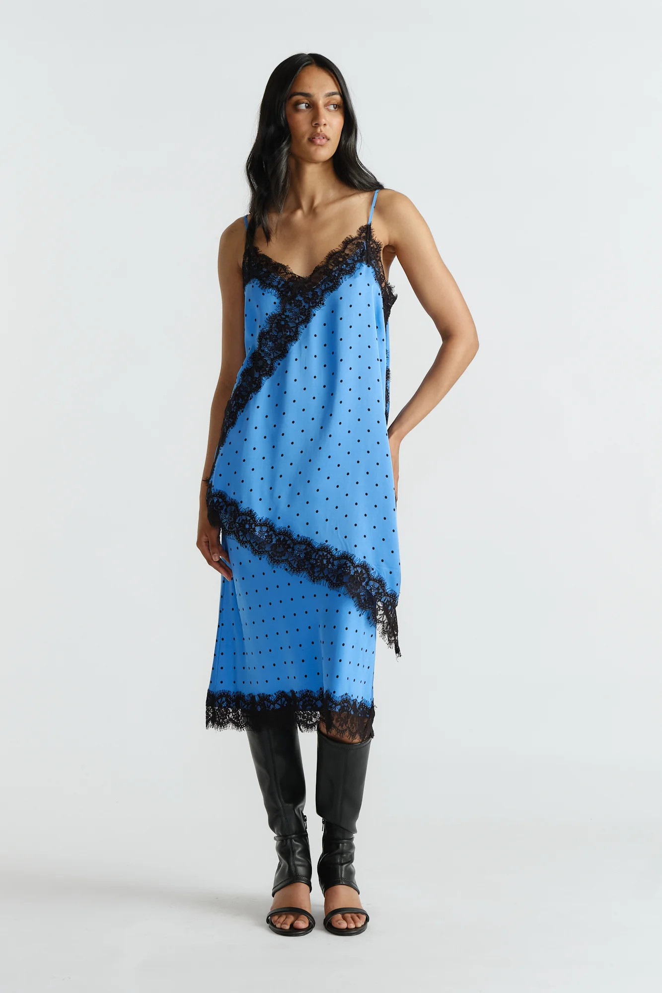 Karla Lace Tunic - Azure Spot | DECJUBA