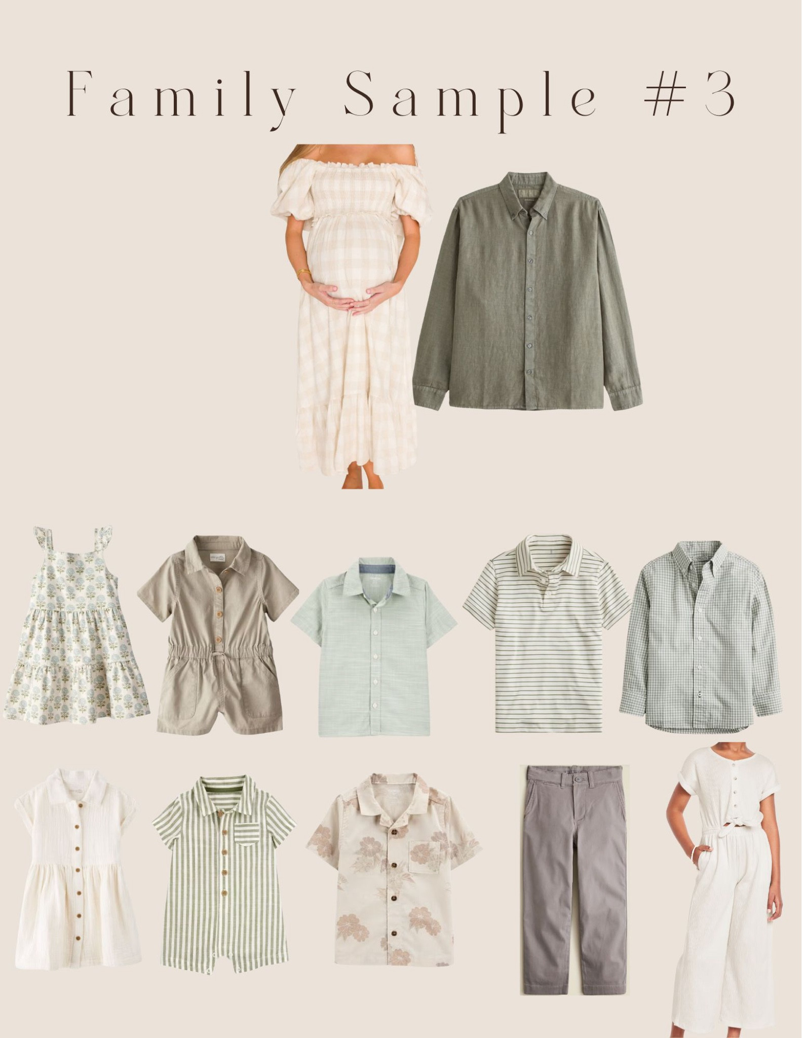 Check out my Spring/Summer sample styling for a neutrals and muted greens (sage/olive) themed family photo session! Includes outfits for mom, dad, baby girls, baby boys, girl toddlers, boy toddlers, and older girls and boys! The dress for mom is bump friendly and nursing friendly but you don’t have to be pregnant or breastfeeding to rock it!!

As an Asheville, NC Family Photographer, I try to style families in a way that will look cohesive without matching and will photograph beautifully for bright and elegant images!

Explore my work here! www.rachelmariephotos.com and @rachelmarie.photo 

 #LTKBaby #LTKKids #LTKFamily