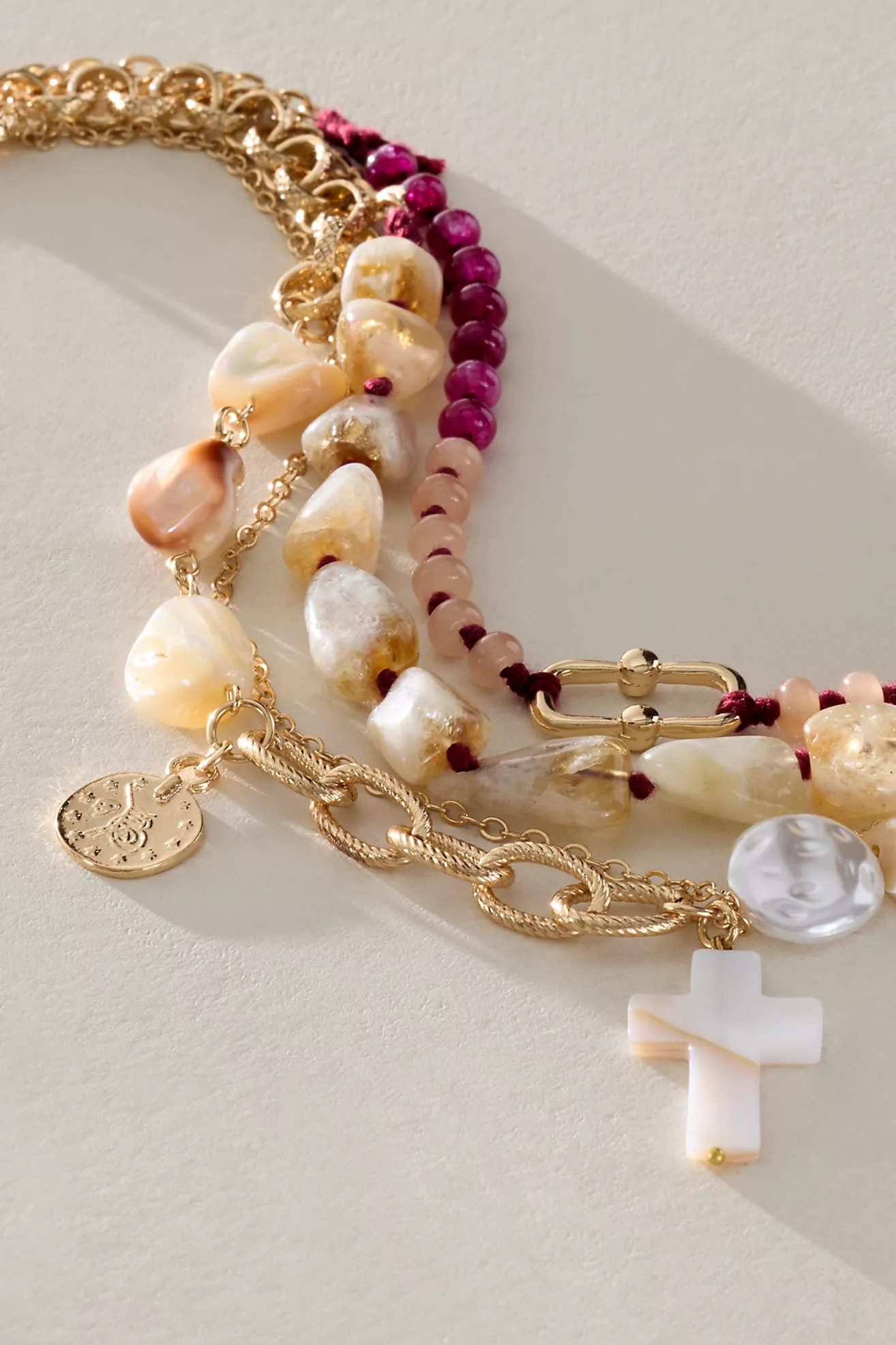 Ariana Ost Cliff Beaded Semiprecious Stone Layered Necklace | Free People (Global - UK&FR Excluded)