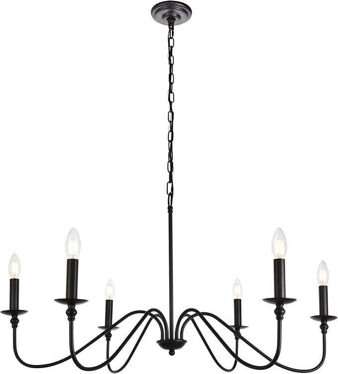 6-Light Chandelier in Matte Black | Amazon (US)