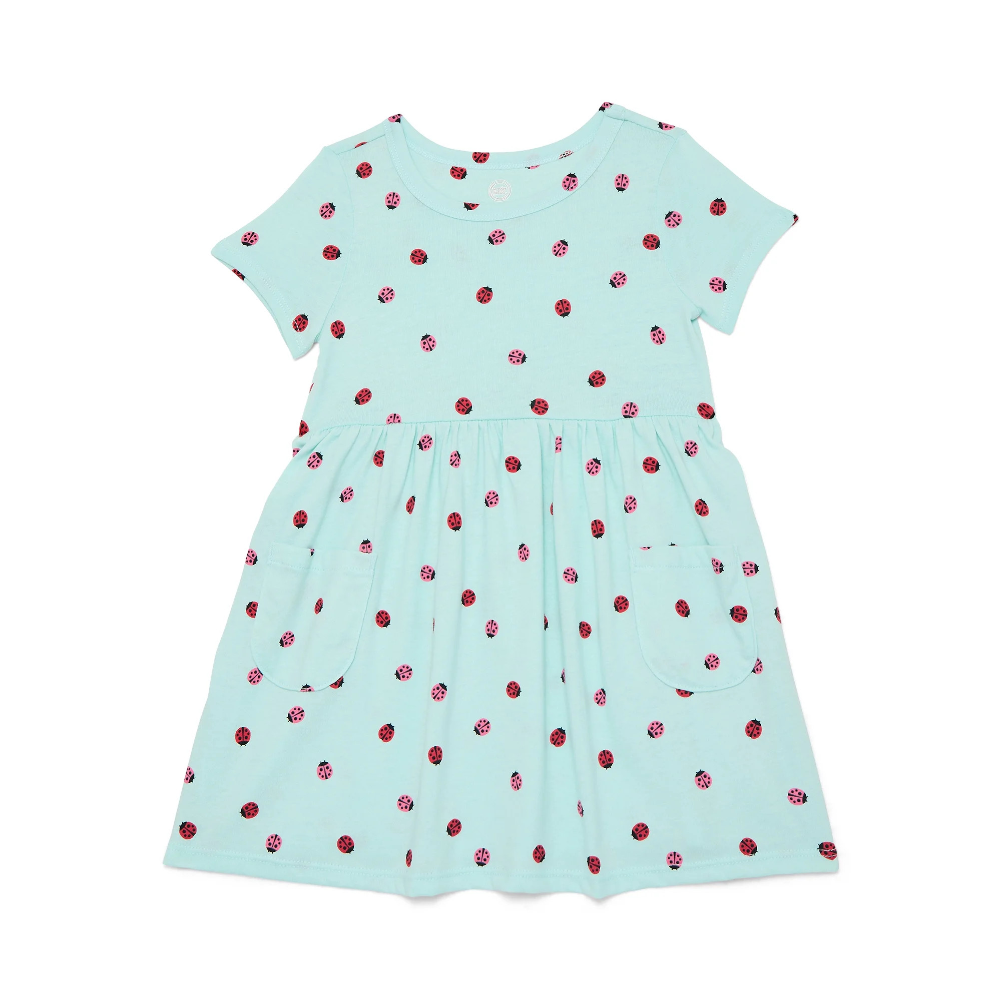 Wonder Nation Baby and Toddler Girls Play Dress with Short Sleeves, Sizes 0/3M-5T | Walmart (US)