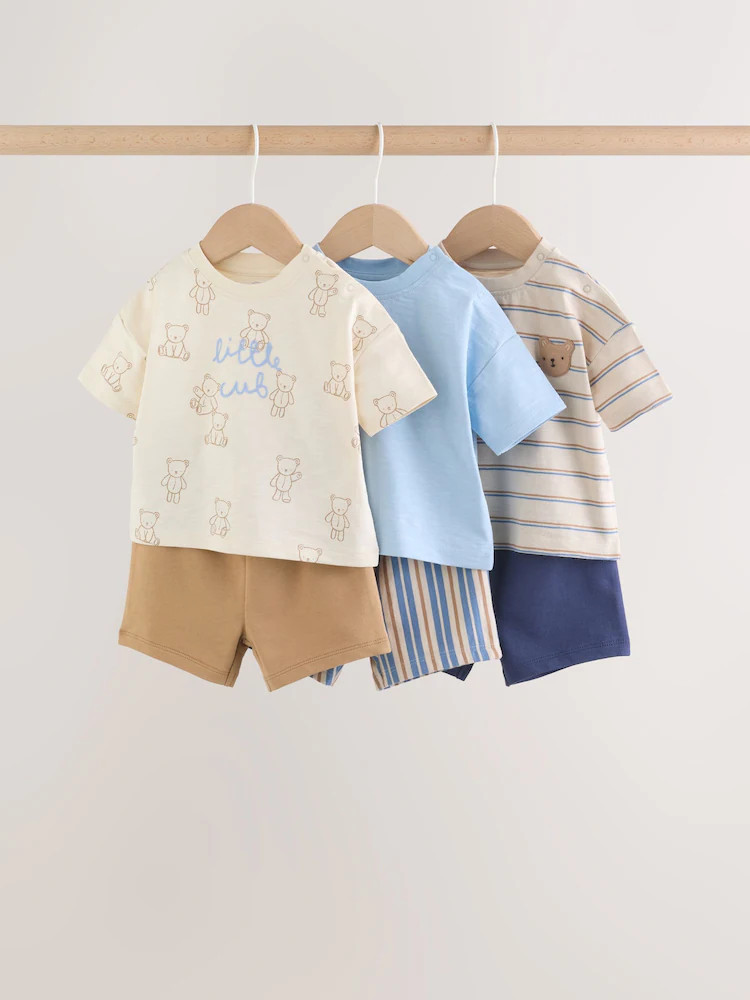 Blue Bears Tops and Shorts Baby Set 6 Piece (0mths-3yrs) | Next US