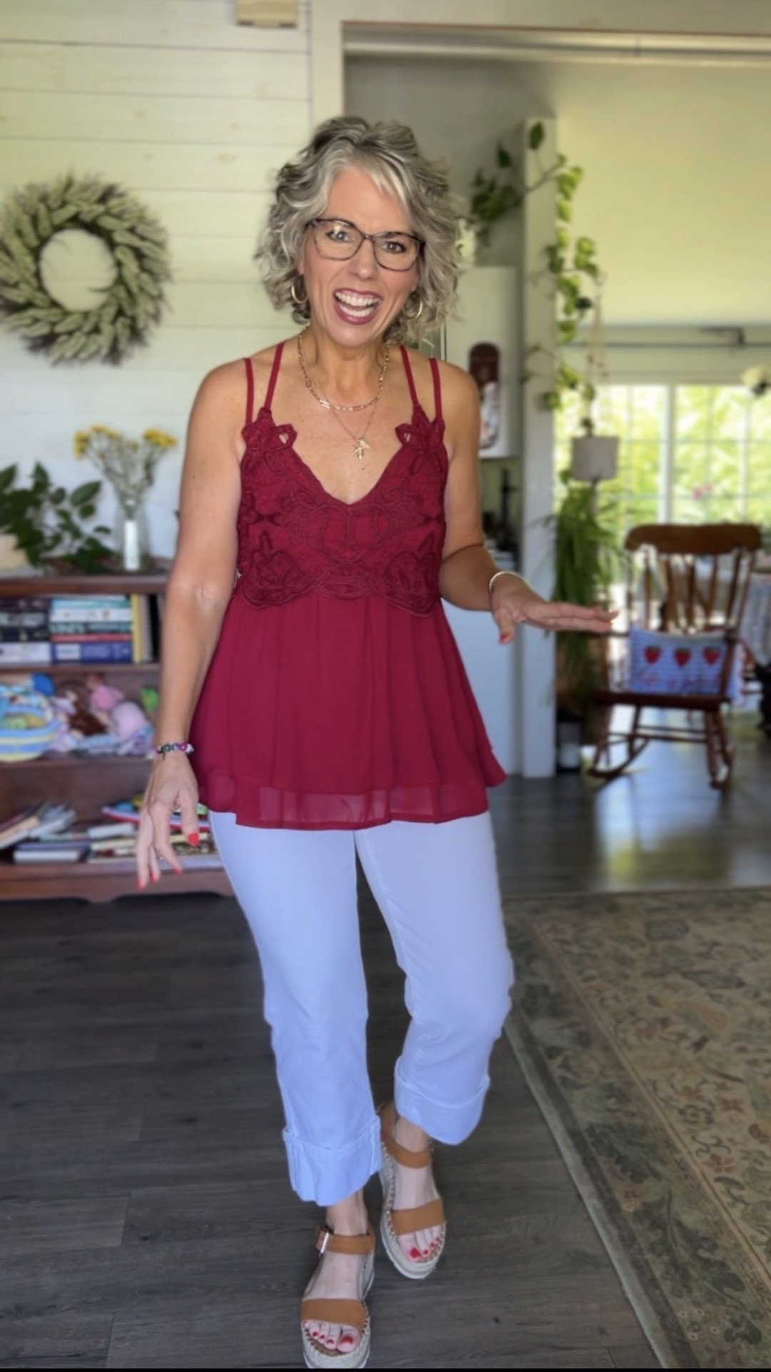 This babydoll blouse is everything you guys, lace adjustable straps, a lined bust, and the most gorgeous flowy silhouette, and I am showing you how to wear it three ways with white cropped jeans, denim shorts, and a button front denim skirt! Add wedge sandals and gold jewelry and every look is a total winner. 

#amazonfashion #amazonfinds #amazonstyle #founditonamazon #summerstyle #summeroutfit #summerfashion #summerinspo #summervibes #summerlook #summerwear #springfashion #springoutfit #springstyle #casualoutfit #casualstyle #casualfashion #casualchic #effortlessstyle #effortlessfashion #ootd #ootdfashion #outfitoftheday #outfitinspo #outfitideas #realoutfitgram #todaysoutfit #getreadywithme #affordablefashion #affordablestyle #budgetfashion #womensfashion #womensstyle #petitestyle #petitefashion #petiteoutfit #petitewomen #petitegirl #petites #momstyle #momfashion #momootd #momlife #teacherstyle #teacherfashion #grandmastyle #grandmafashion #over40style #over40fashion #over40andfabulous #fashionover40 #womenover40 #womenover40style #over50style #over50fashion #fashionover50 #agelessstyle #ageisjustanumber #midlife #midlifestyle #midlifefashion #maturestyle #maturefashion #fashionblogger #fashionista #styleinspo #fashioninspo #instafashion #cuteoutfit #trending #trendingnow #fashion #style #ltkfinds #ltkseasonal #ltkunder50 #ltkpetite #ltkover40 #ltkover50 #ltkfashion #ltkstyle #ltksummer #ltkspring #liketoknowit #shopltk #babydolltop #lacetop #adjustablestraps #whitejeans #caprijeans #cuffedanklejeans #denimshorts #deninskirt #buttonfront #wedgesandals #goldjewelry #3waystoWear #versatileoutfit

#LTKOver40 #LTKPetite #LTKSeasonal