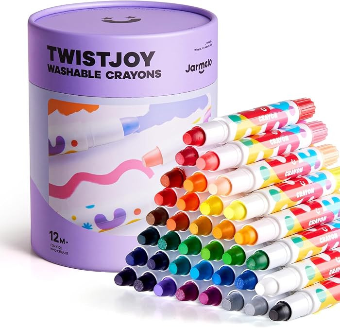 Jar Melo Jumbo Crayons for Toddlers, 36 Colors TwistJoy Non Toxic Washable Crayon, Easy to Hold L... | Amazon (US)