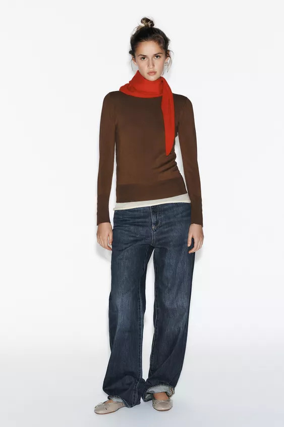 BASIC PLAIN KNIT SWEATER | Zara US