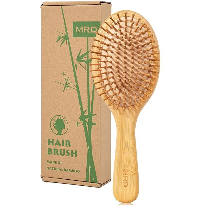 MRD Hair brush, Natural Bamboo Paddle Detangling Hairbrush, Massage Scalp Thick/Thin/Curly/Dry Ha... | Amazon (US)
