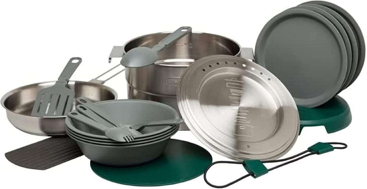 Stanley Base Camp Cook Set for 4 | 21 Pcs Nesting Cookware Made from Stainless Steel & BPA Free M... | Amazon (US)