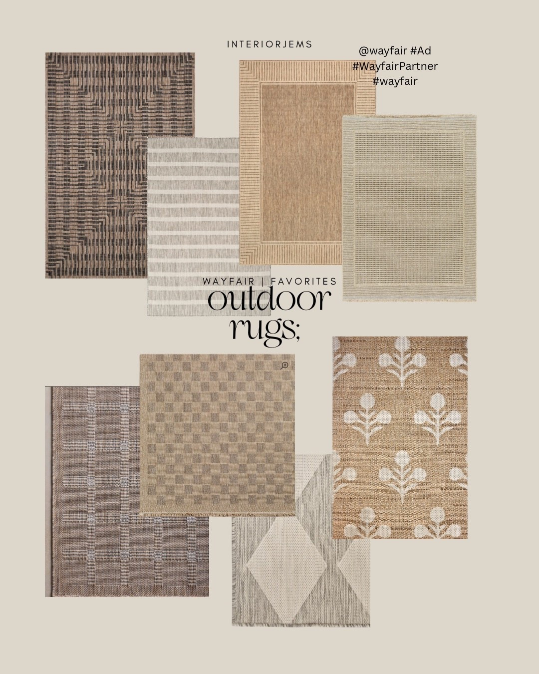 @wayfair is already starting their Spring Cyber Week preview and I spotted some beautiful neutral outdoor rugs already going on sale. The event will have up to 80% off with free shipping sitewide, so it’s a great time to grab patio pieces before the season really starts.

The floral rug is a Wayfair favorite, and my personal favorite is the plaid one. I actually have that one on my balcony and it has held up beautifully outdoors. All of these are very neutral and would work in so many spaces, whether you’re layering on a porch, patio, or balcony.

#Ad #WayfairPartner #wayfair

#LTKHome #LTKSaleAlert