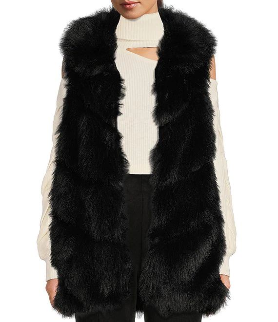 Faux Fur Front Pocket Sleeveless Vest | Dillard's