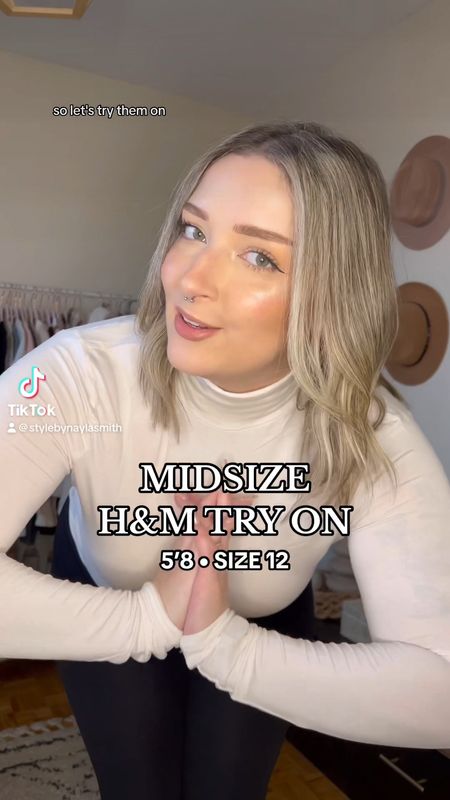 Mini H&M try on - wearing size large in both the turtleneck layering top and the graphic sweatshirt 

Midsize fashion, affordable fashion, winter outfits, Valentines Day sweater 

#LTKfindsunder50 #LTKVideo #LTKmidsize