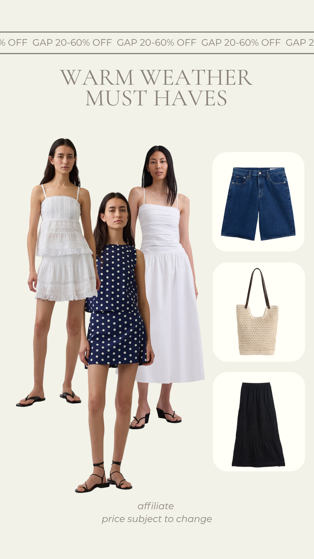 Warm Weather Must Haves -

GAP Summer Sale 20-60% Off  

 #LTKsummer #LTKsale
