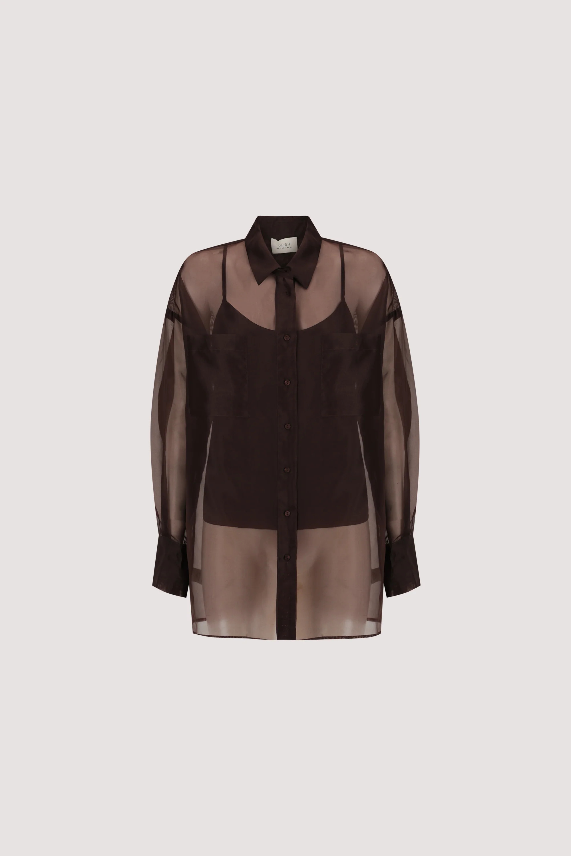 SIAN DARK CHOC ORGANZA SHIRT | DISSH
