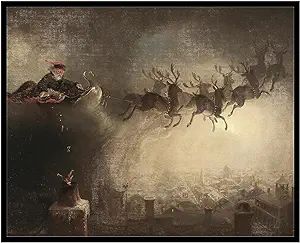 Poster Master Vintage Santa Claus Poster - Retro Christmas Print - Holiday Art - Reindeer Sled Ar... | Amazon (US)