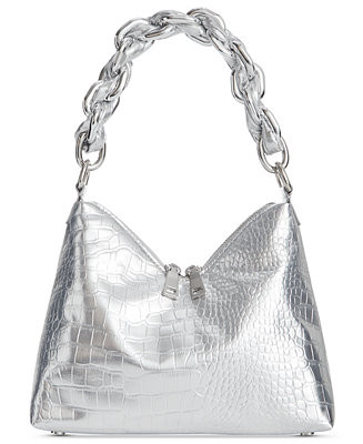 Tayviss Small Croc Shoulder Bag, Created for Macy's | Macy's