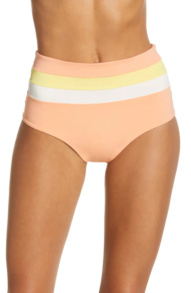 Portia Reversible High Waist Stripe Bikini Bottoms | Nordstrom