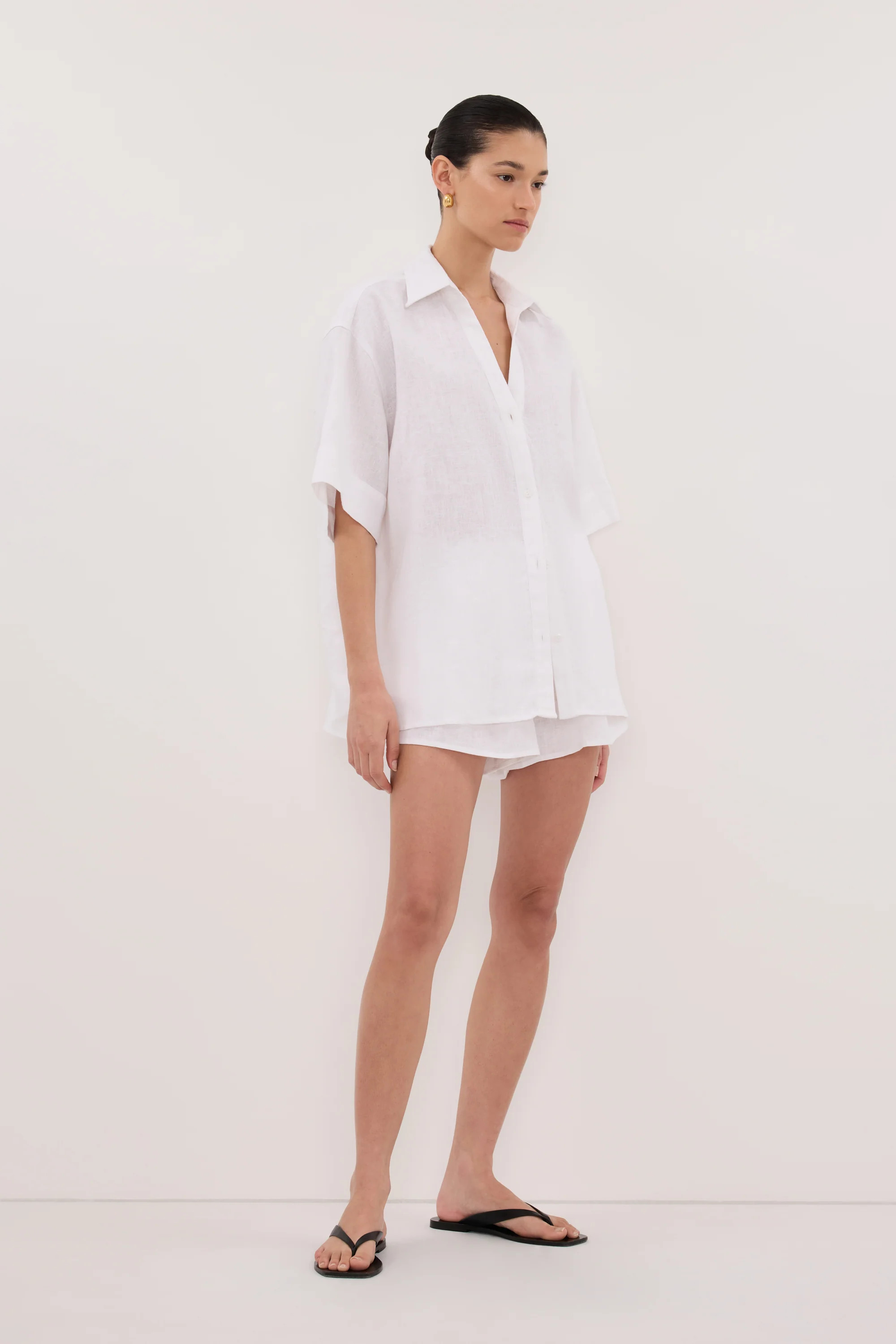 HELENA WHITE LINEN SHIRT | DISSH