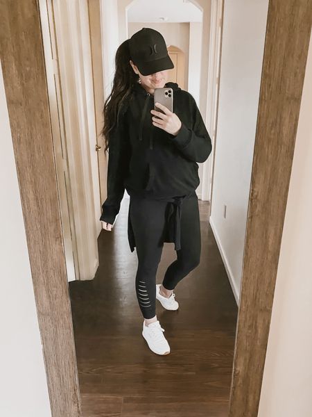 Ninja style at the gym today 😉 Leggings are #Abercrombie, but old. Sweatshirt is #Goodfellow&Co from #Target, hat is Hurley, and my all-time favorite sneakers are #Reebok (that crisp white and tan rubber sole gets me every time 😍 A classic sporty style sneaker that every closet needs.

#LTKfit #LTKunder50