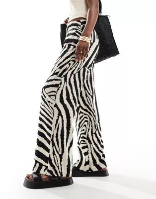 JDY wide leg pants in zebra print | ASOS | ASOS (Global)