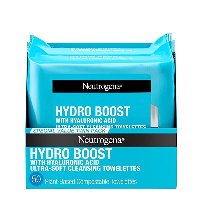 Neutrogena HydroBoost Facial Cleansing Makeup Remover Face Wipes with Hyaluronic Acid, Hydrating ... | Amazon (US)