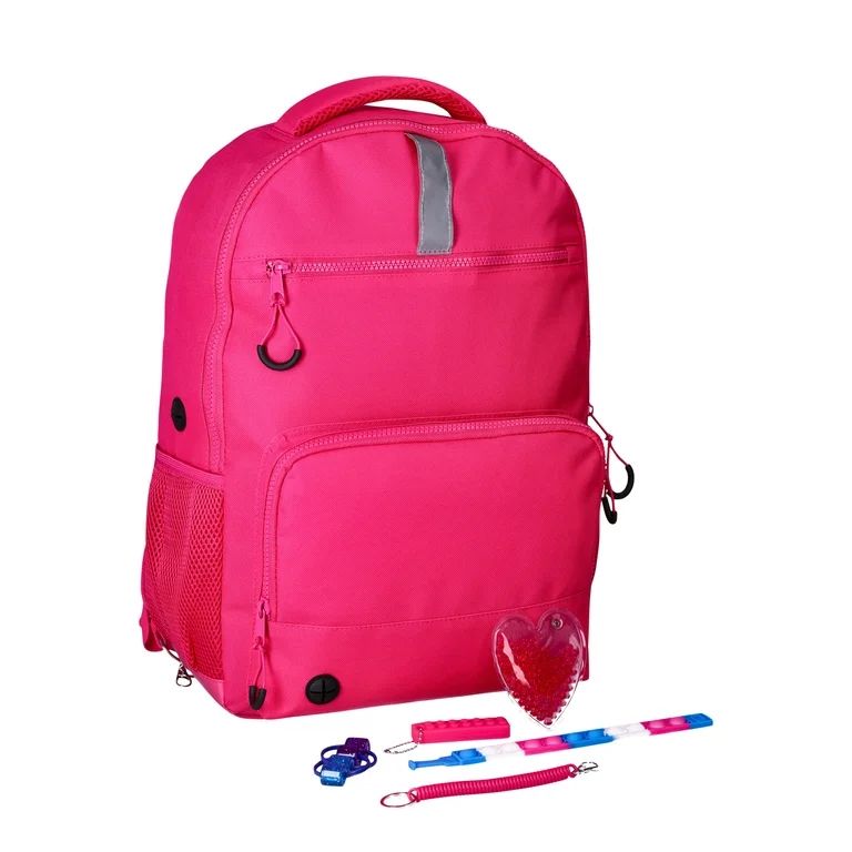 Wonder Nation Sensory Girls 17" Backpack Fuchsia Burst | Walmart (US)