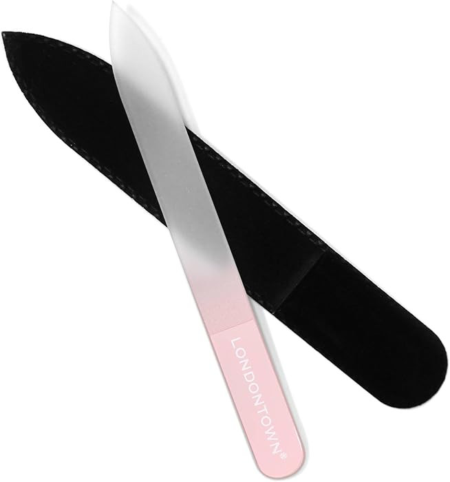 LONDONTOWN Petal Double-Sided Glass Nail File & Care Tool, Professional Grit Etched Crystal Manic... | Amazon (US)