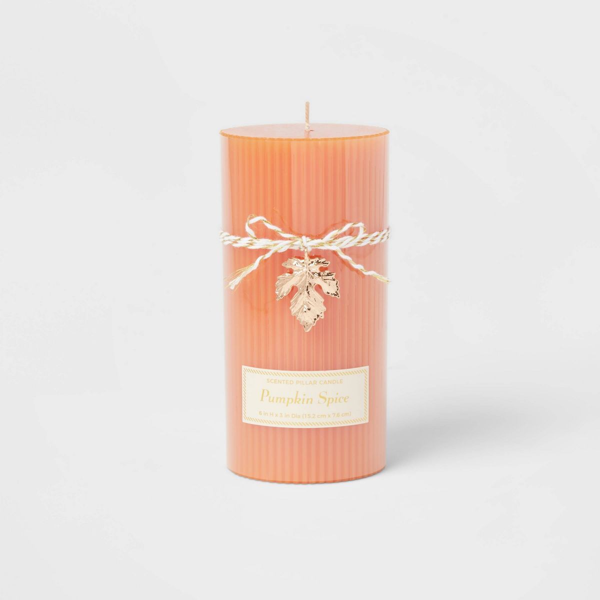 Ribbed Pillar Pumpkin Spice Candle - Threshold™ | Target