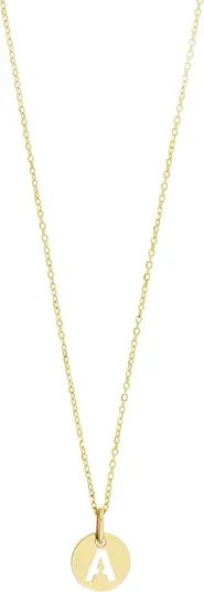 14K Yellow Gold Small Initial Pendant Necklace - Multiple Letters Available | Nordstrom Rack