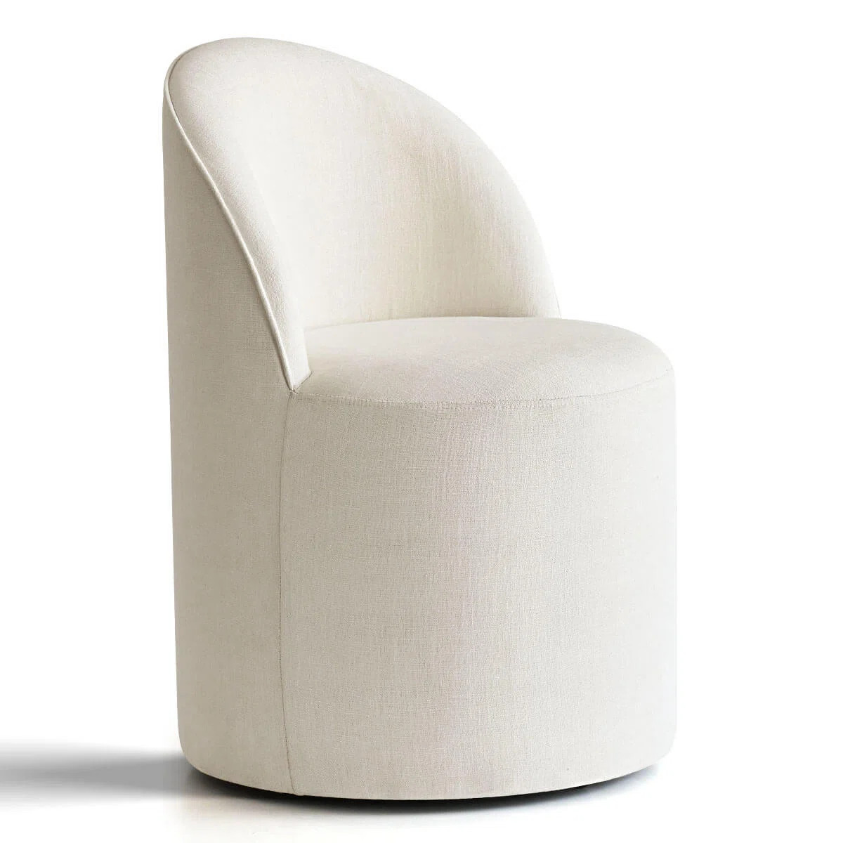 Linen Upholstered Swivel Vanity Chair with Wheels | Wayfair North America