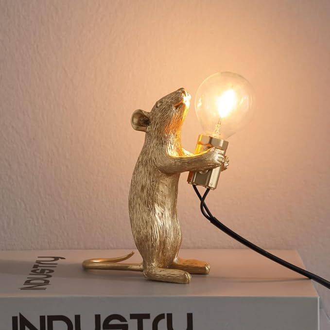 COZYMATIC Mouse Shape Table Lamp, Desk Lamp, Night Lamp, Small Lamp, Resin Home Decor for Living ... | Amazon (US)