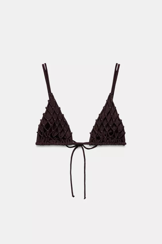 CROCHET TRIANGLE BIKINI TOP | Zara US