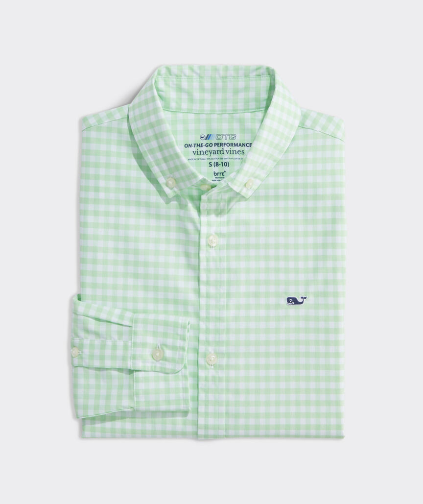 Boys' On-The-Go brrrº Gingham Shirt | vineyard vines