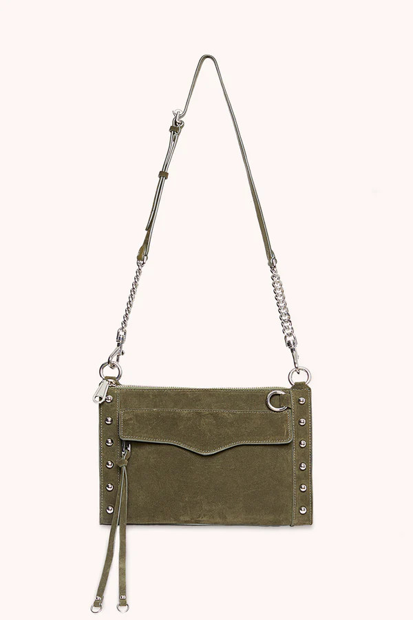 M.A.B. Studded Crossbody, Olive | Green Leather Bag | Rebecca Minkoff | Rebecca Minkoff US