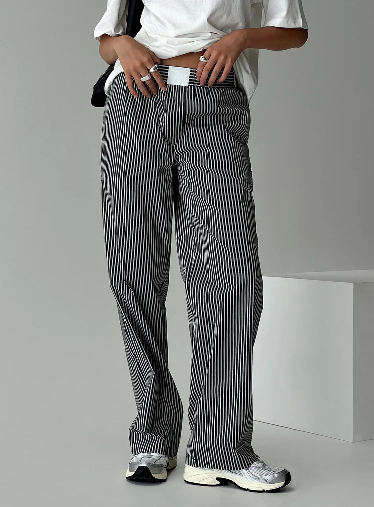 Cobain Pants Onyx Stripe | Princess Polly US