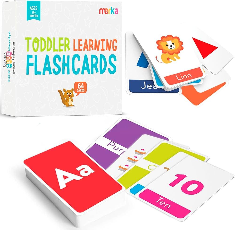 Amazon.com: merka Toddler Flash Cards Alphabet Flash Cards for Toddlers, Set of 64 Letters, Color... | Amazon (US)