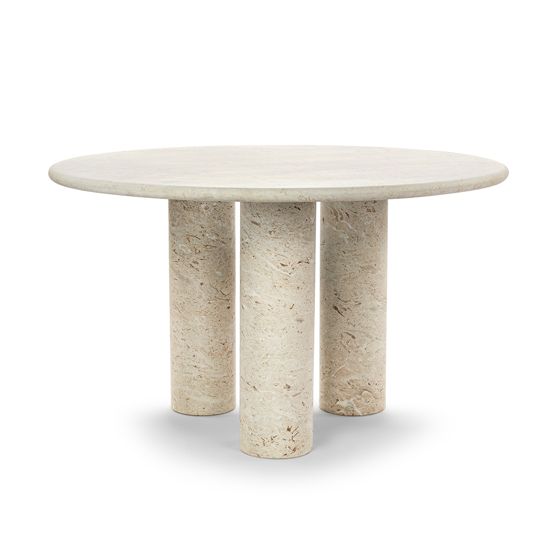 Terzo Round Marble Dining Table with Tri Cylinder Base | Eternity Modern