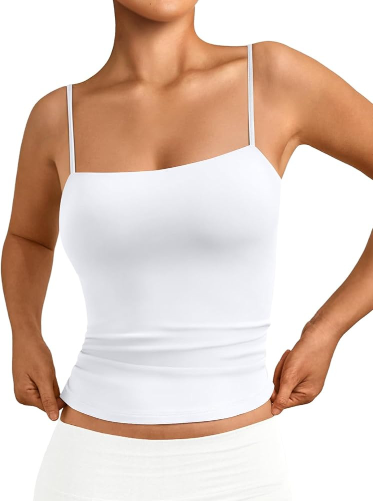 Trendy Queen Women's Double Lined Camisole Tank Tops - Adjustable Spaghetti Strap Sleeveless Top,... | Amazon (US)
