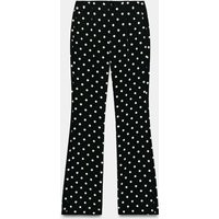 Zara - Polka Dot Flare Pants - Black / Ecru - S - Woman | Zara US