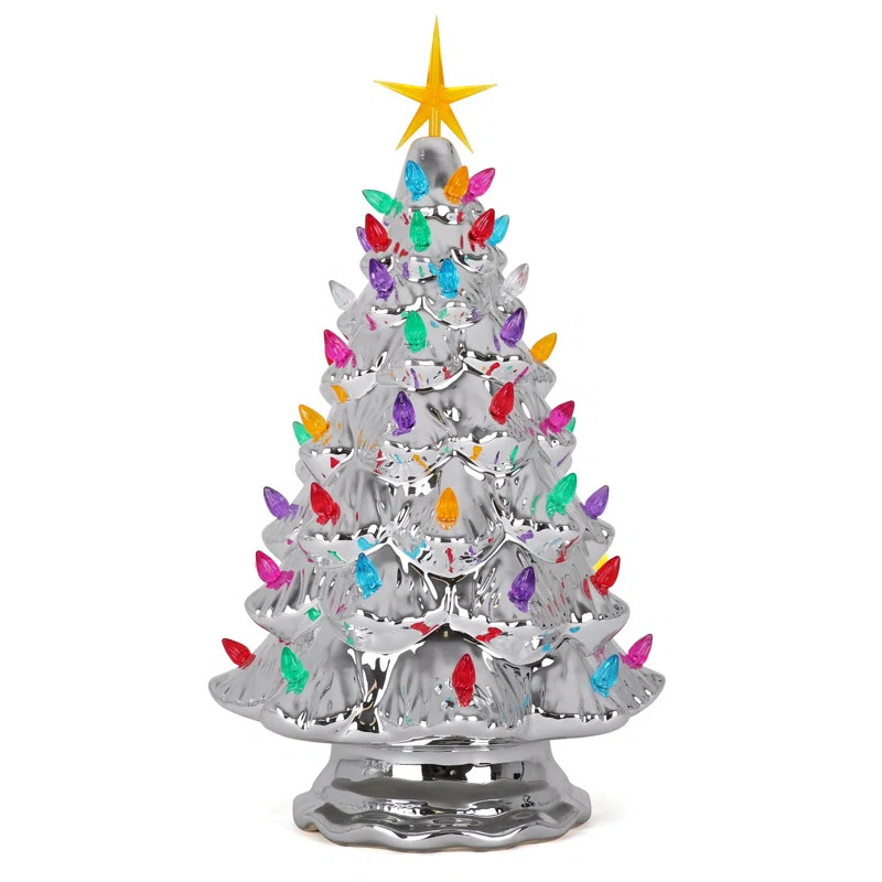 15.5" Ceramic Christmas Tree - Inspired Vintage Christmas Tree - Light Up Tree | Wayfair North America