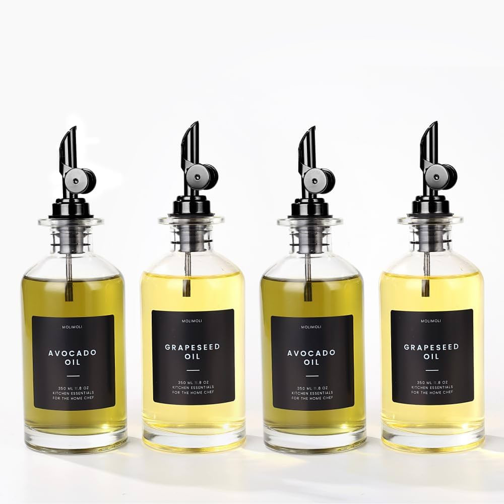 Molimoli Olive Oil Dispenser Bottle for Kitchen, Oil Dispenser w. Weighted Pourer, Glass Bottle D... | Amazon (US)